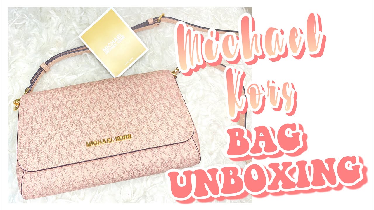 MICHAEL KORS PINK MEDIUM LOGO CONVERTIBLE CROSSBODY BAG UNBOXING 💕
