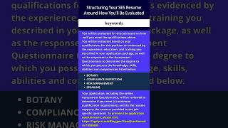 Structuring Your SES Resume Around How You’ll Be Evaluated
