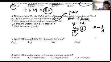 Problem Set Physics Review I  Basic Math C  Scalar Quantities