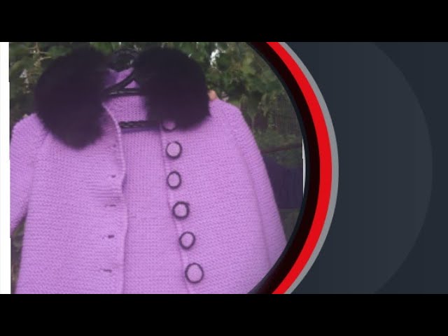 Вязание спицами. Вязаное пальто для девочки