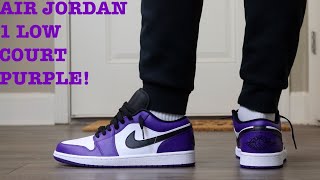 court purple white jordan 1 low