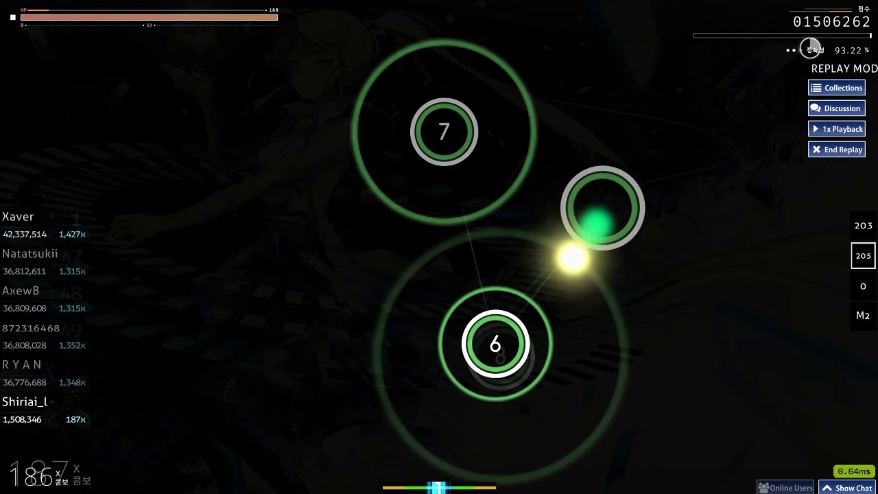 [osu!] quaver (monstrata mapset) [Crescendo] 93.72% 820x 12 miss A랭크 ...