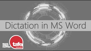 HOW TO Use the Dictation Tool in MS Word (Office 365 Cloud)