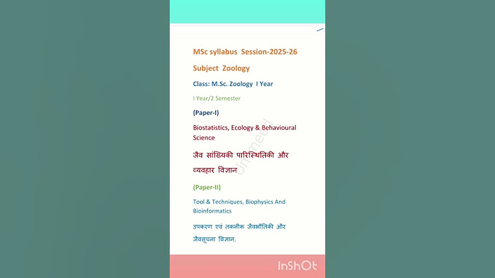 Msc zoology 1st semester (2025-26) zoology Paper Name#youtube#Ummeed