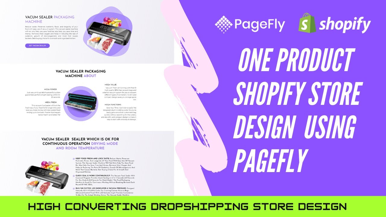 One Product Shopify Store Design Using Pagefly | Branded Dropshipping ...