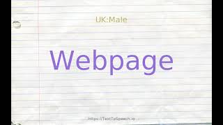 How to pronounce webpage