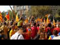 Diada de Catalunya 11 setembre 2014 a la plaça del llapis sentin els segadors