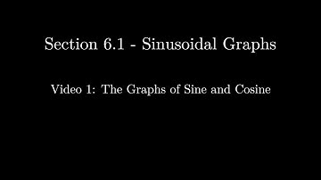 Section 6.1 - Video 1: The Graphs of Sine and Cosine