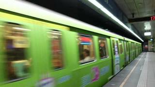 台北捷運C321型(117/118)[玉山20 感謝有您(綠)]彩繪車進站(永春).avi