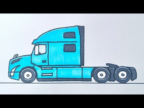 How to Draw a Semi Truck Easy