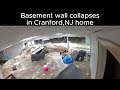 Basement wall collapses in Cranford, NJ home