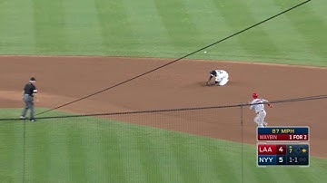 LAA@NYY: Maybin reaches safely on Castro