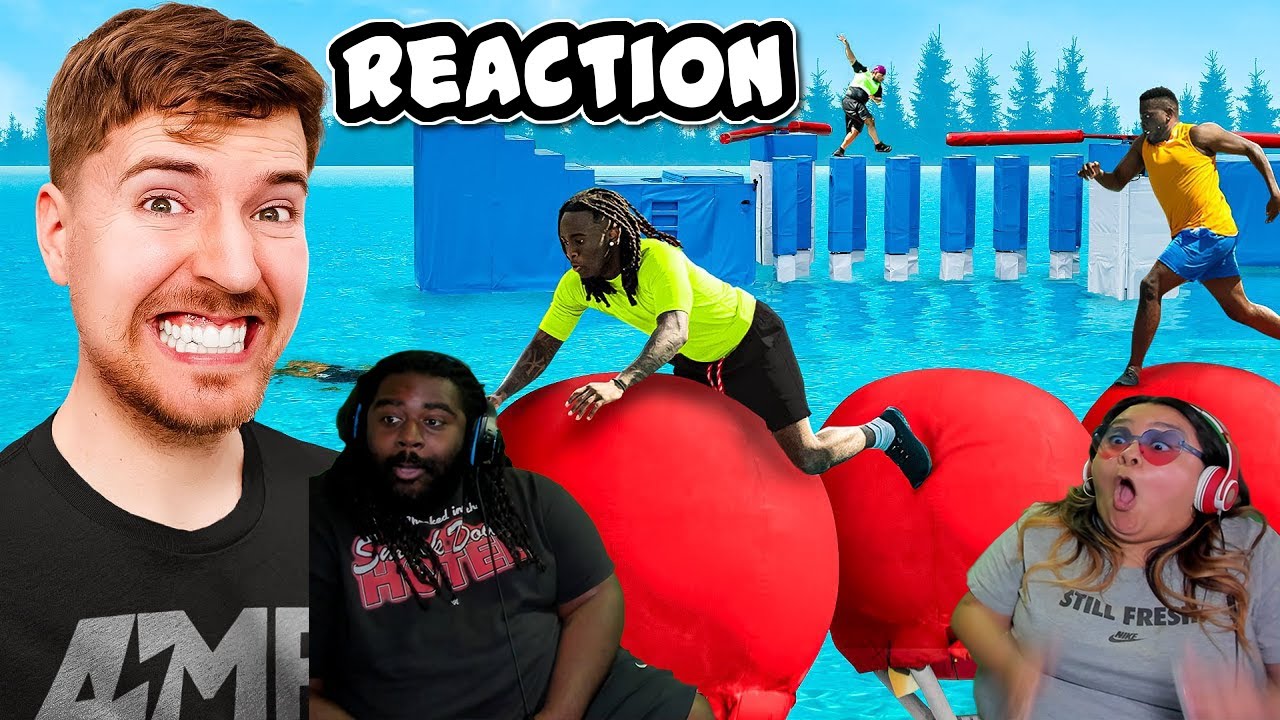 AMP EXTREME WIPEOUT WITH MRBEAST | REACTION!!!
