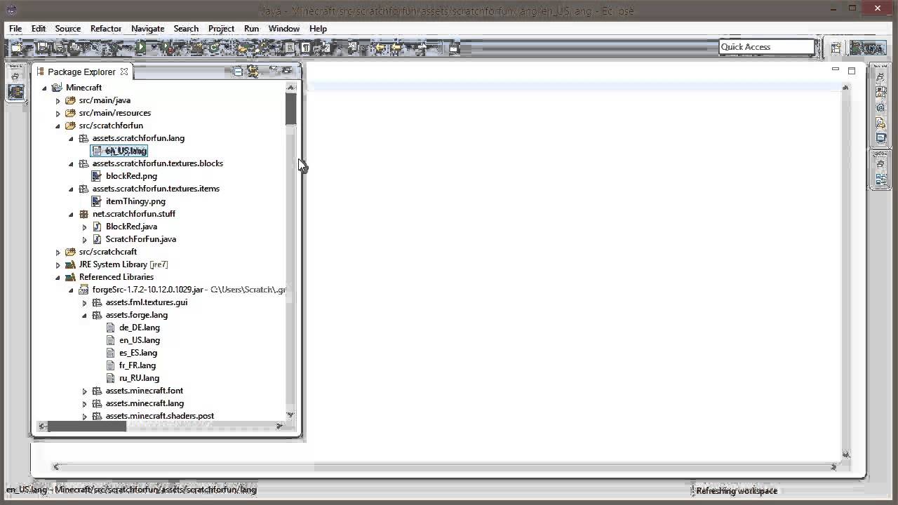 1 7 2 Minecraft Forge Modding Tutorials Language Files Source Code Youtube