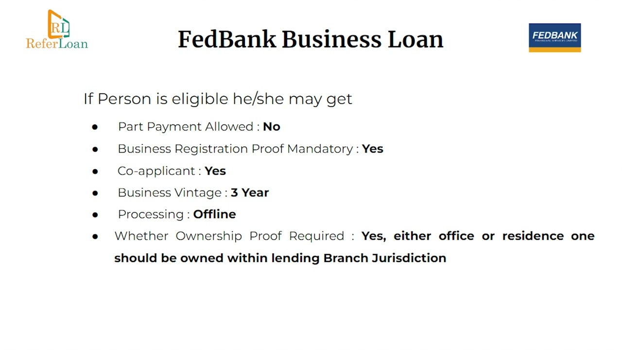 "Federal Bank Business Loans: Your Path to Financial Growth | Loan Policy Explained"