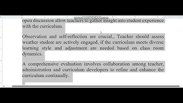 GDB Solution EDU402-Curriculum Development,How can teachers evaluate the effectiveness of curriculum