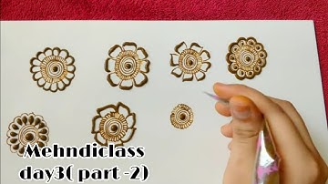 Sehreen Henna classes Day3|tips&tricks|learn basic henna flower🌼|(part -2)@sehreenshennaclasses