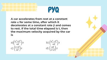 A car accelerates from rest at a constant rate α for some time, after which it decelerates at a cons