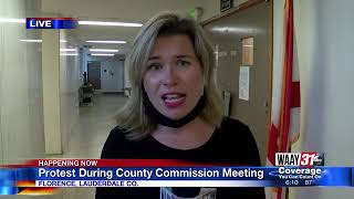 Protest During County Commission Meeting