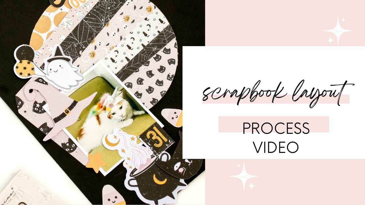 Scrapbook Process Video | Halloween Layout | Prima Luna Collection | Patterned Paper + Die Cuts