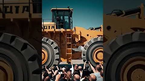 Giant saw-blade loader shocks crowd hyperrealistic industrial demo scene #cgi #vfx