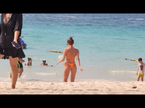 HOT GIRL 🔥 beach thong bikini G-string swimsuit island Pattaya Thailand eyes ASMR | top places walk