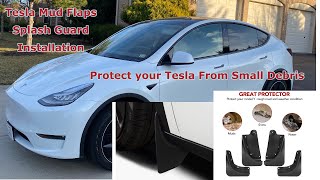 How To Install Mud Flaps Splash Guards Tesla Model Y Protect From Small Debris Flying Rock Chip
