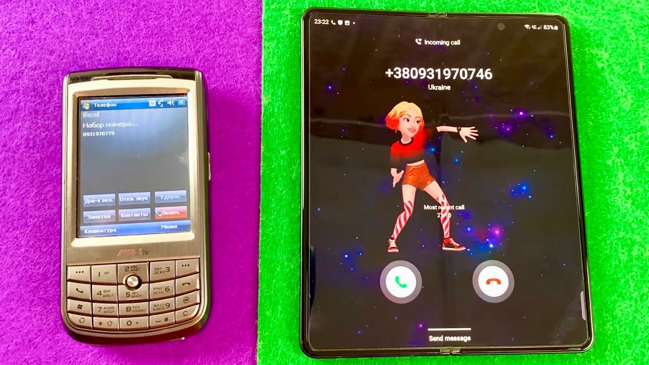 ASUS vs SAMSUNG Z FOLD AR Zone Emoji Incoming call & Outgoing call