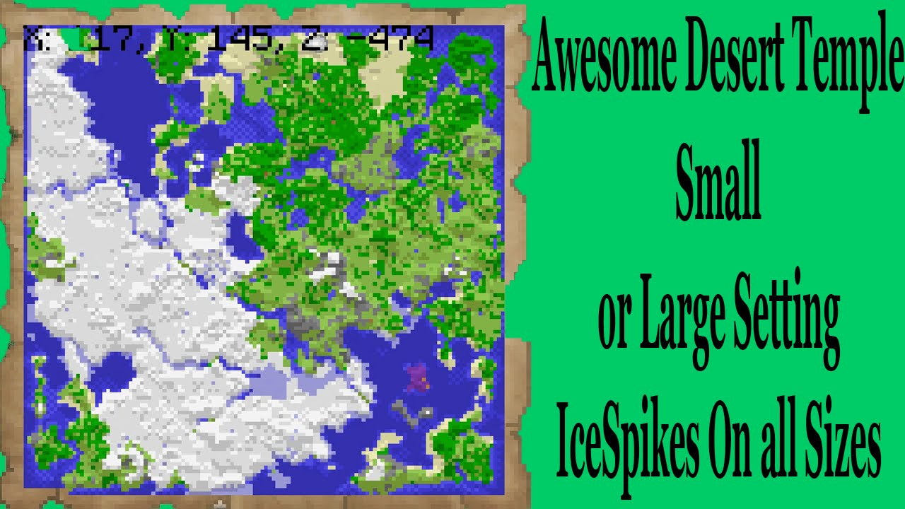 Minecraft Console Seed- Great Desert Temple (small or large) Ice Spikes on all sizes