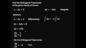 ORTHOGONAL TRAJECTORIES PART 2 DIFFERENTIAL EQUATIONS