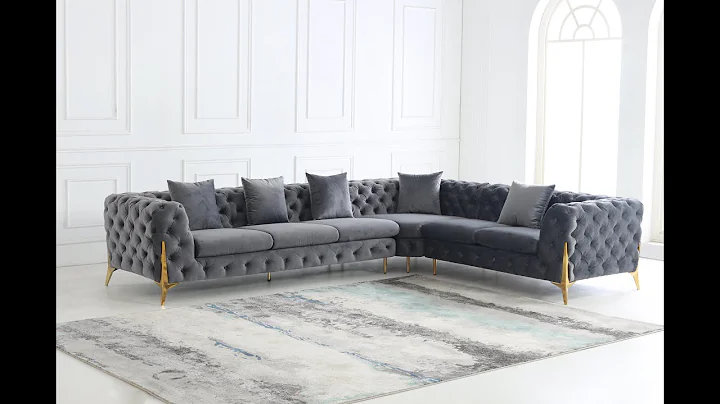 Look at this beautiful tufted sectional sofa! Factory direct export, don't miss it!