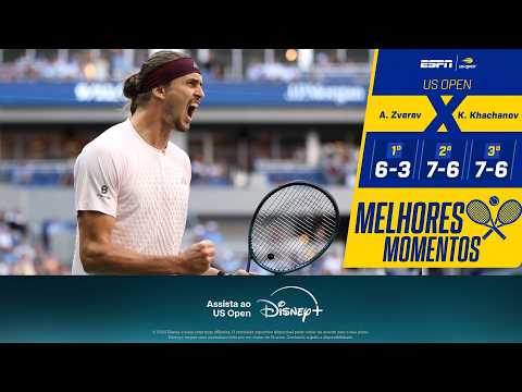 ZVEREV CRESCE NOS TIE BREAKS E VENCE KHACHANOV EM JOGAÇO NA SEMIFINAL DO US OPEN | MELHORES MOMENTOS