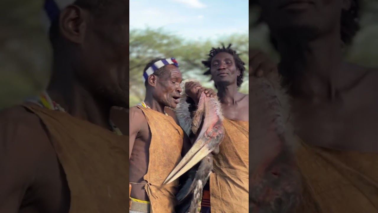 What a beautiful day ‼️❤️🔥 Hadzabe-bushmen catch the Vulture for today Lunch 