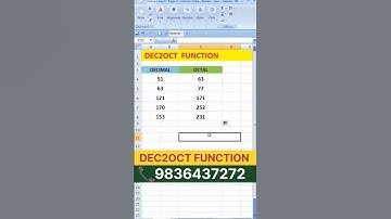 decimal to octal conversion #shorts #excel #decimaltooctal #numbersystem #viralvideo #reels