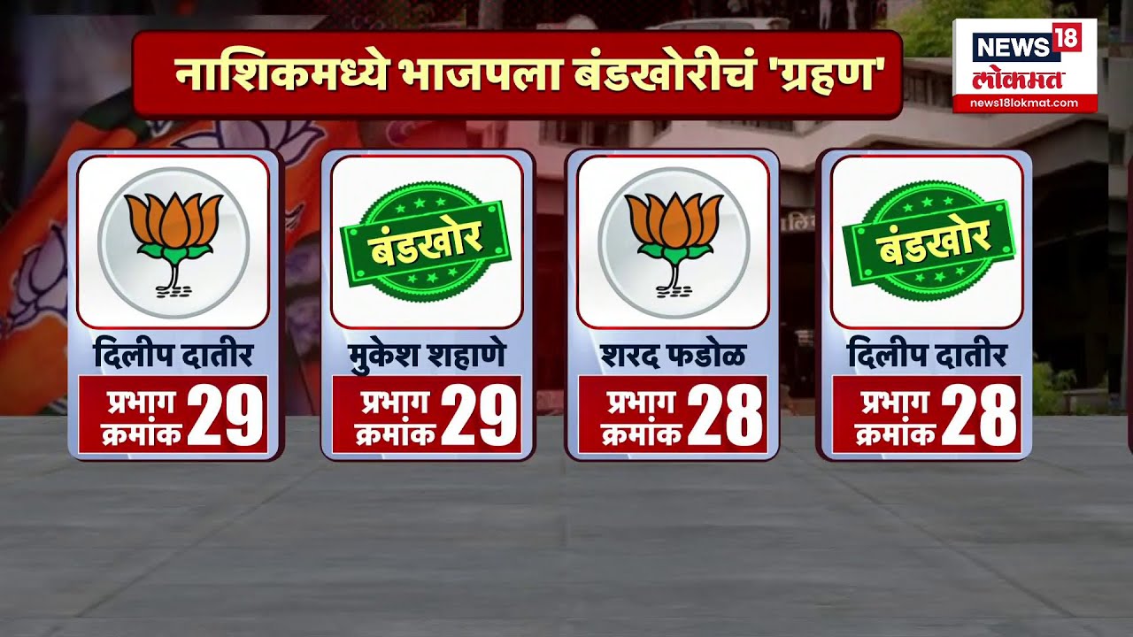 Nashik BJP News | नाशिकमध्ये भाजपला बंडखोरीचं ग्रहण, कोणत्या प्रभागात कोणचं आव्हान? | Marathi News