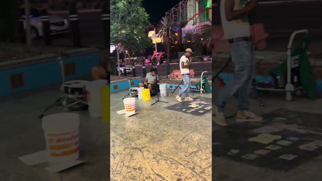 Now you see the side walk of Las Vegas 