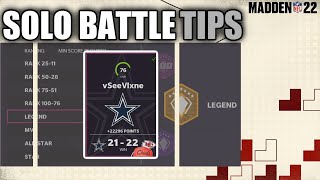 HOW TO GET HIGH SCORE IN SOLO BATTLES | NO MONEY SPENT | MADDEN 22 | MUT HELP | SOLO BATTLES TIPS