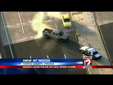 Woman leads police on high speed chase in Virginia - YouTube