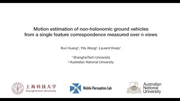 Motion estimation of non-holonomic ground vehicles using a single feature correspondence