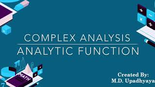 Complex Analysis: Analytic Function by M.D. Upadhyaya (B.Sc. Part III, Paper II)