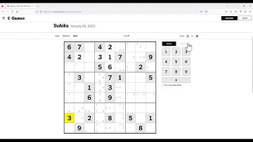 The New York Times Hard Classic Sudoku - Jan 26, 2023