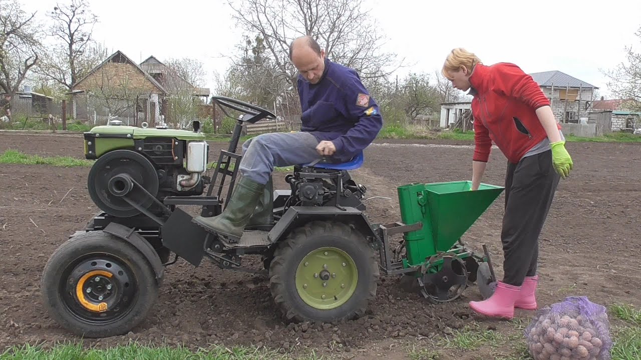 Посадка картошки мототрактором 2022