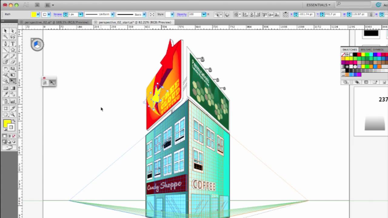 Adobe Illustrator Cs5 Perspective Drawing Youtube