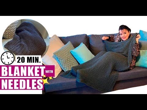 HOW TO KNIT A BLANKET WITH CIRCULAR NEEDLES - EASY AND FAST - BY LAURA ...