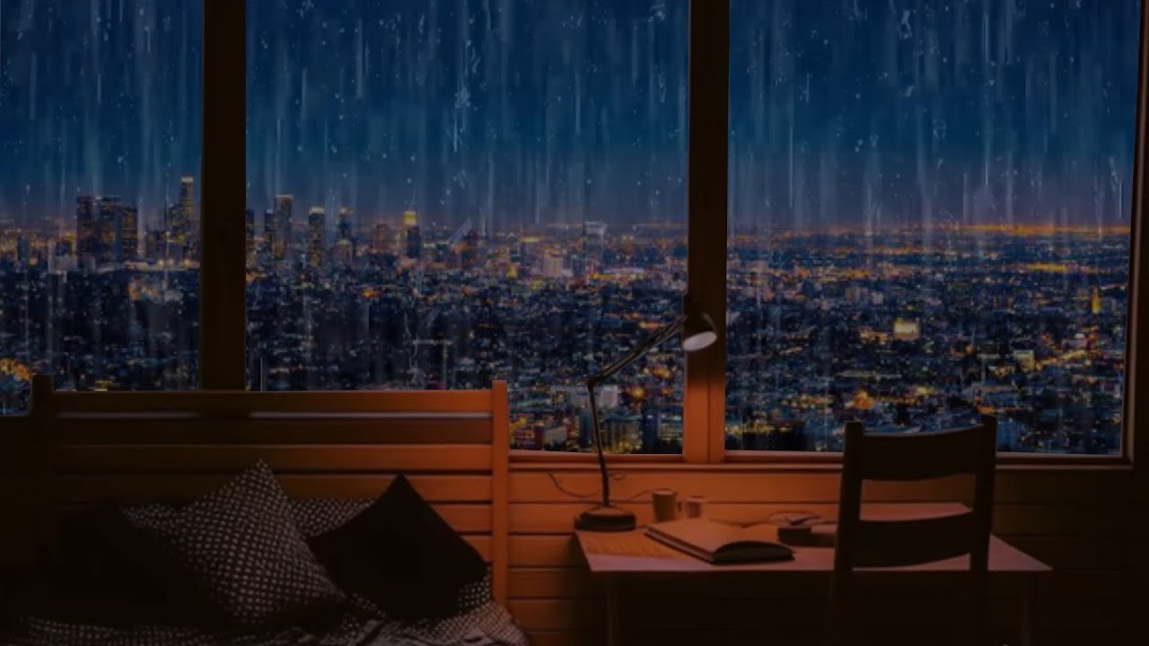 New York Apartment | Rain On Window Sounds, Thunder Sounds - To Help ...