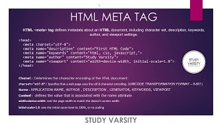 HTML META TAG with Source Code | STUDY VARSITY