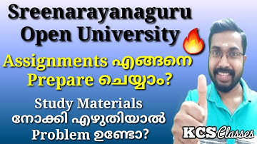 How to Prepare Sreenarayanaguru Open University Assignments