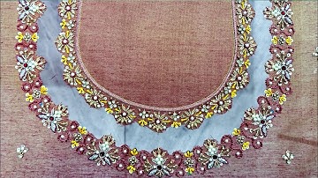 Net work blouse designs || Aari work design 