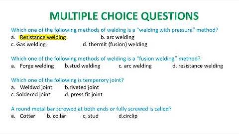 Metal joining processes_mcq questions and answers_welding mcq questions