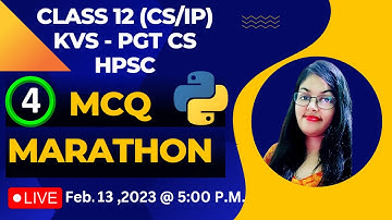 MCQ Marathon - 4 | Python MCQS | CBSE Class 12 CS | KVS PGT Computer Science | HPSC